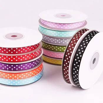 

5 yards/Roll Cartoon Polka Dots Printed Grosgrain Ribbon Lovely Series Ribbons Girls Hairbows 10mm JJ126
