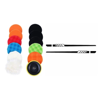 

1 Set 4 Inch Buffing Pad Auto Car Polishers Buffers Wax Set & 2 Pcs Car Sticker Stripe Side Body Sticker Pull Flower