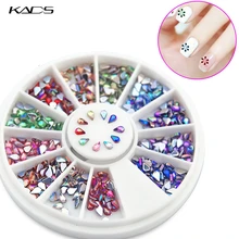 AB 1,5*3 мм капли для украшения ногтей Стразы 600 шт 12 цветов аксессуары для ногтей Стразы для украшения ногтей