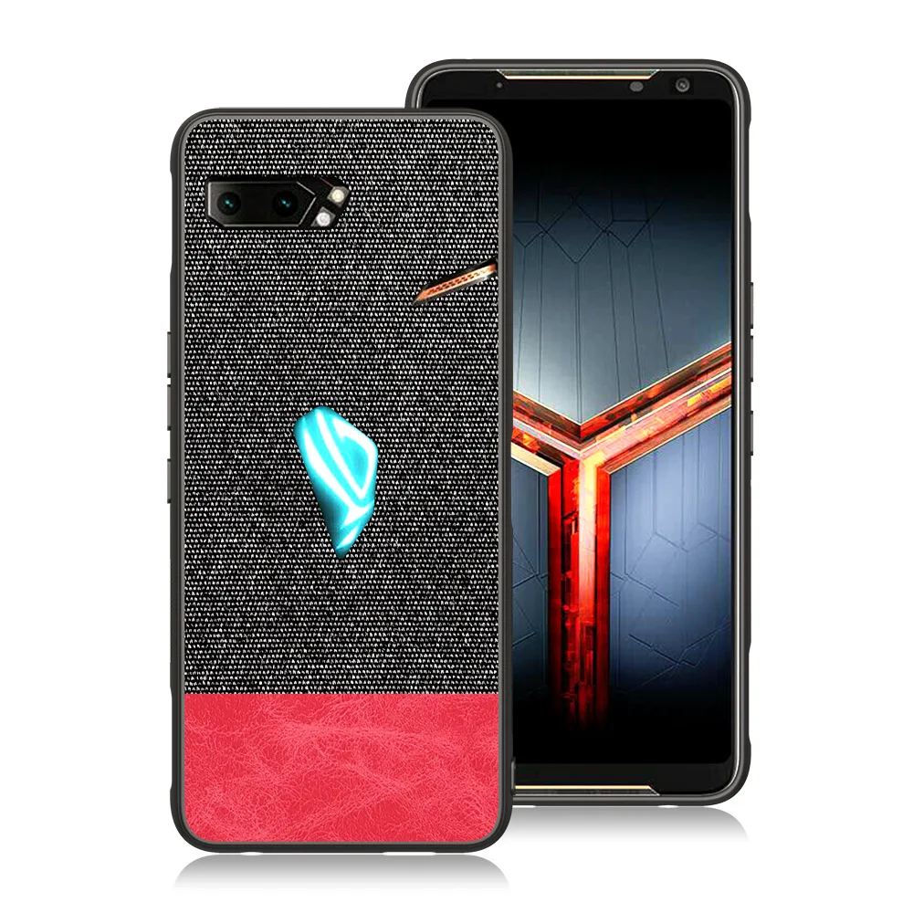 black with red Чехол для телефона Asus ROG Phone2 zs660KL, тонкий мягкий ТПУ чехол для задней панели, Прошитый краями, чехол для Asus ROG Phone II zs660kl Coque - Цвет: black with red