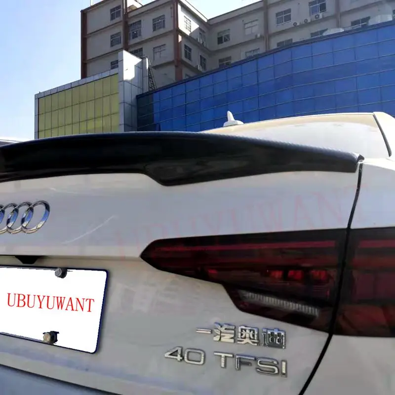 Углеродное волокно в стиле задний багажник спойлер для Audi A4 B9 черный автомобиль украшение в виде хвостового крыла для A4 B9