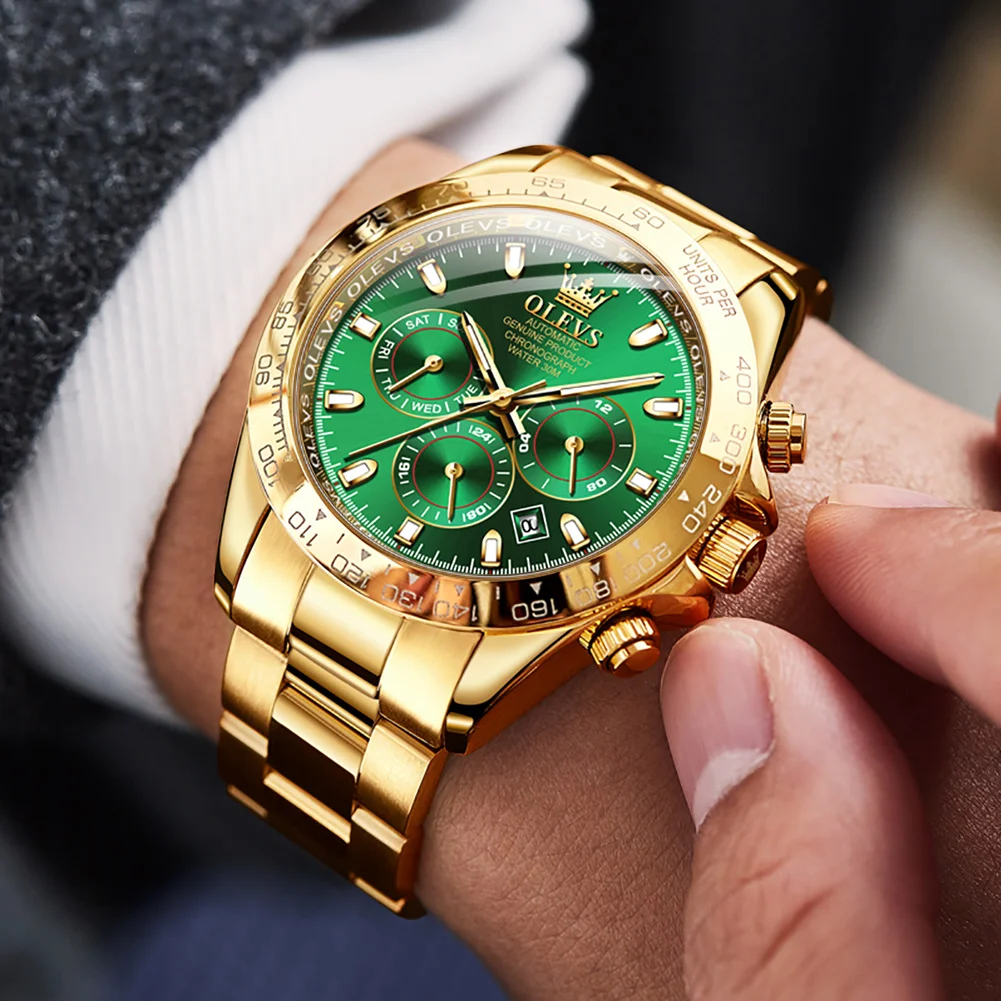 OLEVS Men's Automatic Mechaincal Watches Waterproof Stainless Steel Strap Mechaincal Wristwatch For Men