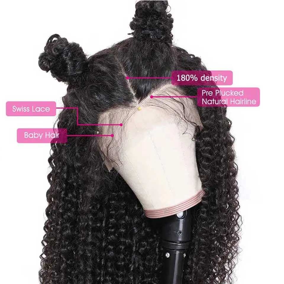 Sunber перуанский глубокий кудрявый парик шнурка предварительно выщипанный 10-24 ''13x4/6 150/180 плотность высокая Remy синтетические волосы на кружеве парики для женщин