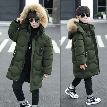 

10 11 12 Years Old Teens Boys Padded Hooded Coats Winter 2020 Green Black Jacket Kids Teenage Clothes Cotton Outerwear Outfits