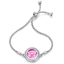 316L цветочный парфюм бабочка браслет из нержавеющей стали Шарм Ароматерапия Эфирные масла диффузор медальон Циркон Модные браслеты