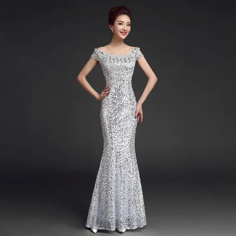 С открытыми плечами, с блестками, Cheongsam, женское, элегантное, большой размер, 3XL, Русалка, официальное, вечернее платье, сексуальное, длинное, Qipao, новинка, Vestidos De Festa - Цвет: Style 5