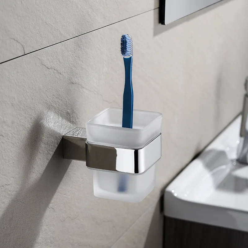 Single Cup Holder Toothbrush Cup Holder Set Toothbrush Organizer Rack Storage Kitchen With Glass Bathroom Accessories
