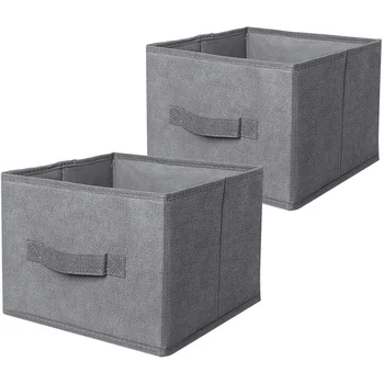 

Foldable Storage Bin Square Organizer,Heavy-Duty Collapsible Basket with Handles for Toy Clothes Linen Sundry