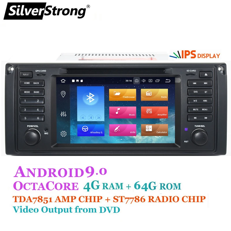 Автомагнитола SilverStrong с Android 10 0 ips 7 дюймов автомобильный DVD для BMW E53 E39 X5 4 Гб ОЗУ 64