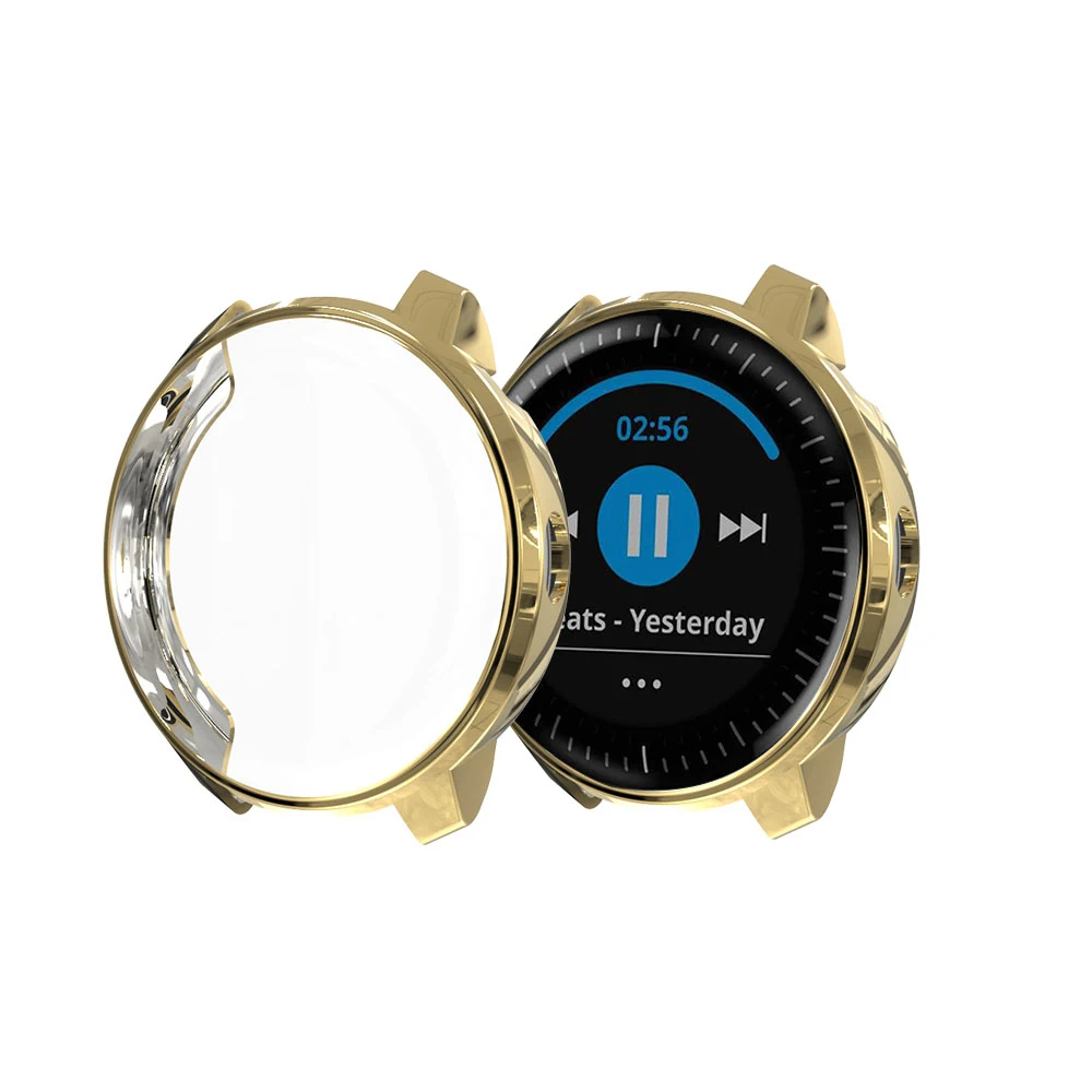 Ультратонкий Мягкий чехол для смарт часов для Garmin vivoactive 3 Music полная защита экрана TPU чехол для Garmin vivoactive3 Music capa - Цвет: Золотой