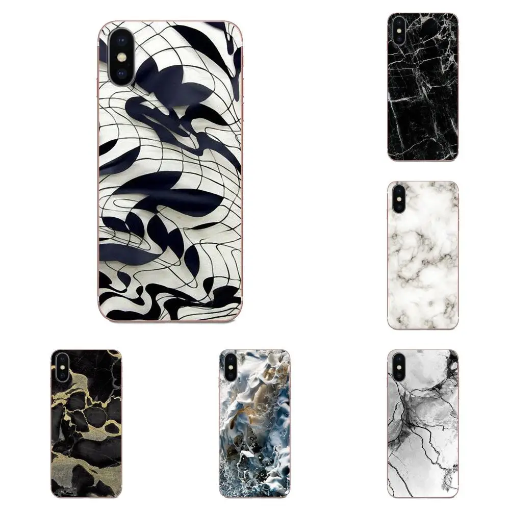 Текстурный рисунок белого и черного мрамора для Galaxy J1 J2 J3 J330 J4 J5 J6 J7 J730 J8 2015 2016 2017 2018