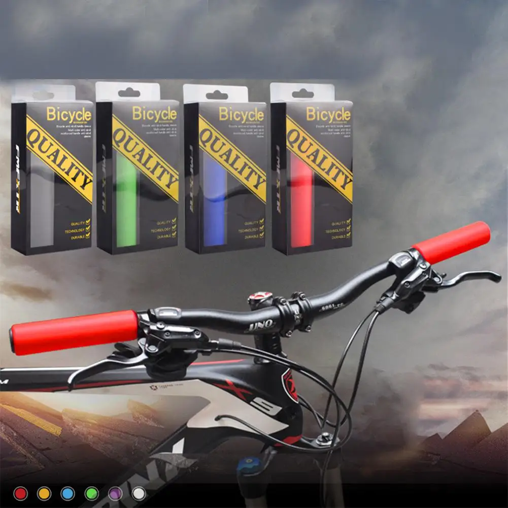1 пара велосипедных ручек для руля, для улицы, MTB горный велосипед, Велоспорт, велосипедный, силиконовый, противоскользящий, руль, мягкие ручки