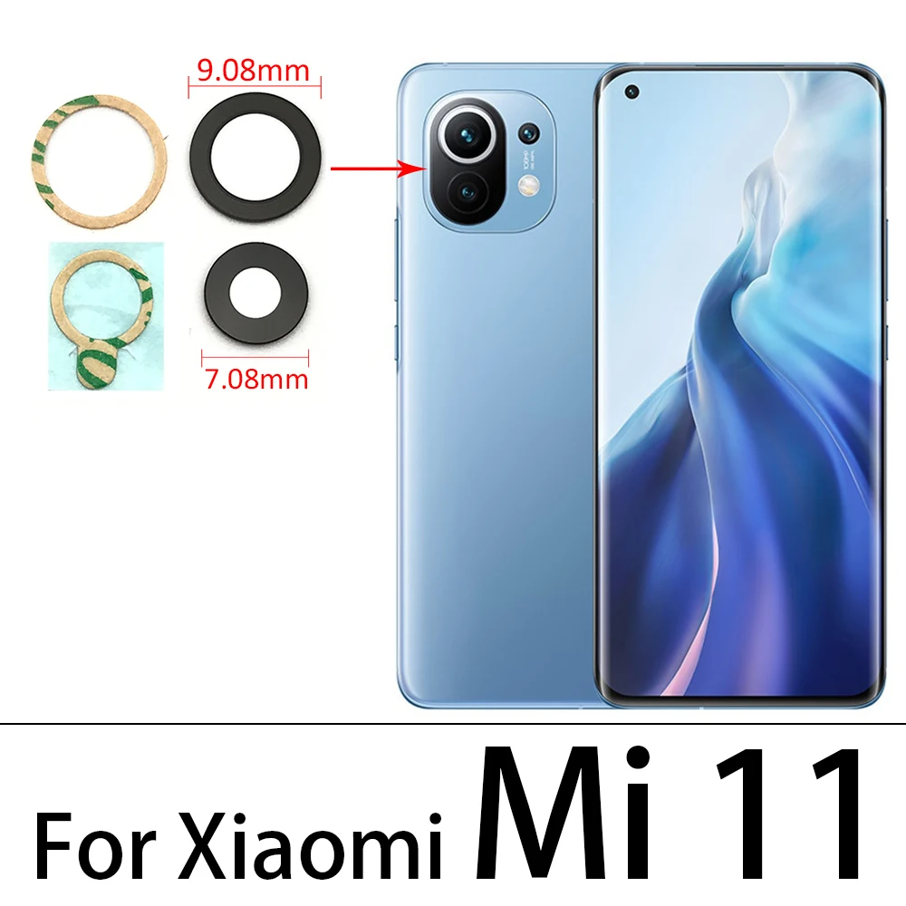Стеклянный объектив для задней камеры Xiaomi Redmi Note 8 8T 9S 7 Pro Max 9 9A 9C 2 шт. с наклейкой Mi