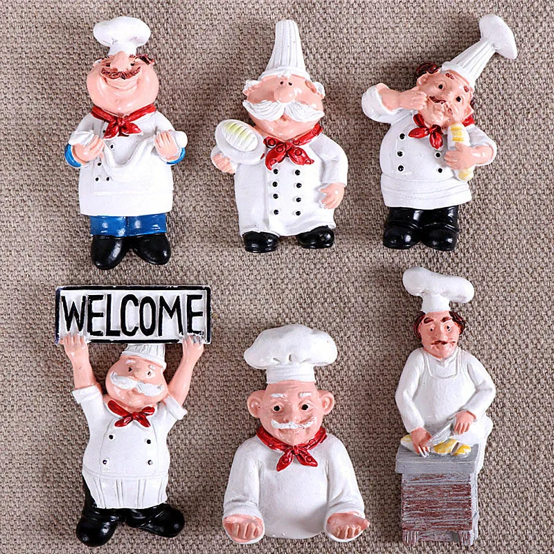 Cartoon character chef refrigerator magnetic sticker 3d fridge magnets lovely household decoration collection gifts | Дом и сад