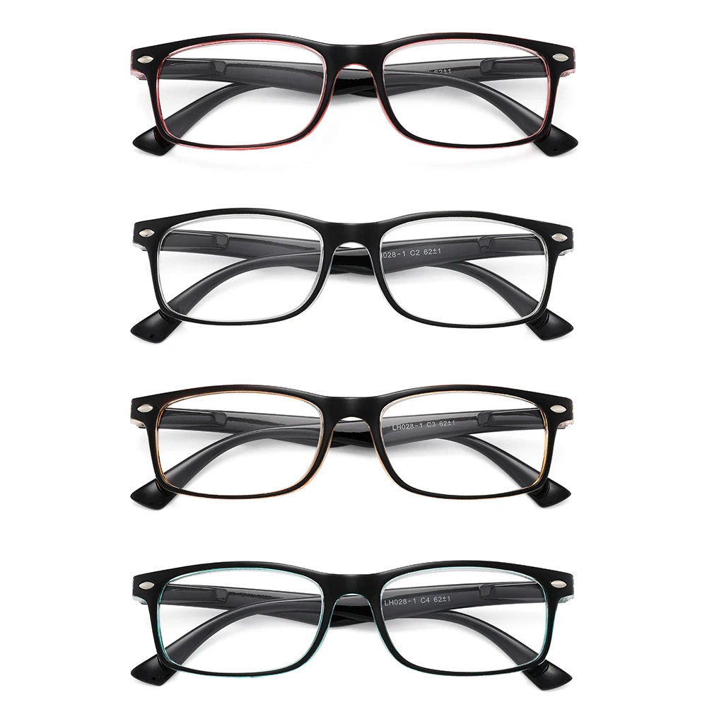 JM Spring Hinge Vintage Square Reading Glasses Women Men Magnifier Presbyopic Diopter