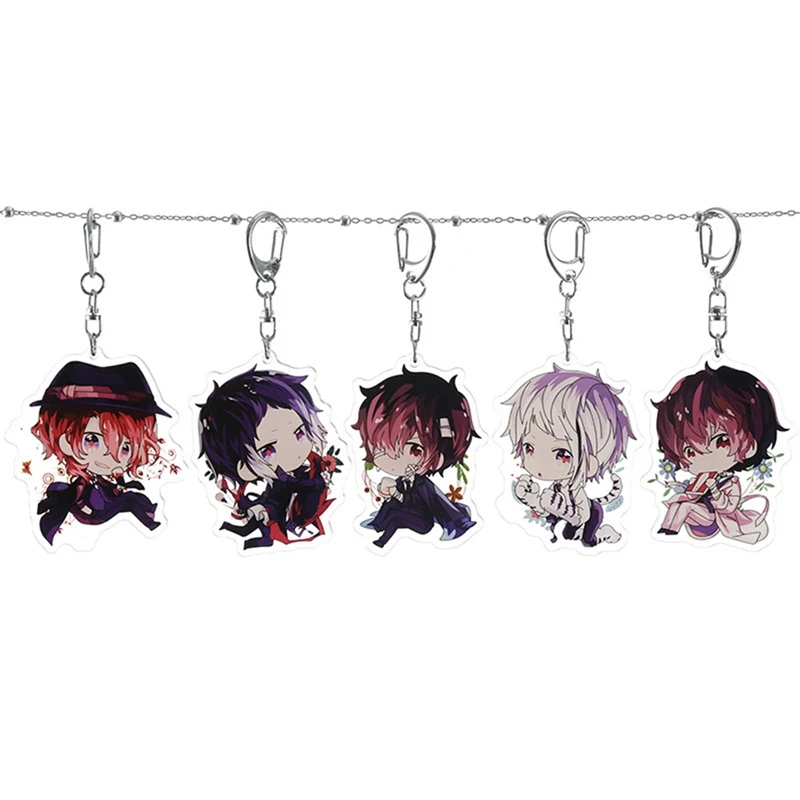 

Acrylic Keychain Charm Keyring Pendant Funny Gift Bungou Bungo Stray Dogs Dazai Osamu Nakahara Chuya Ryunosuke Akutagawa