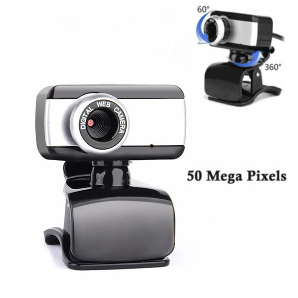 

USB2.0 360° Rotary Webcam 50MP HD Computer Network Live Video Head Camera Free Drive Web Camera with Mic