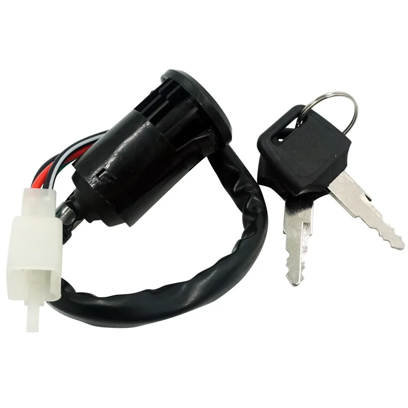 4 Wires Universal 2 Ignition Keys Start Switch Door Lock Key Motorcycle Accessories for ATV Go Kart For  CG125 ZJ125