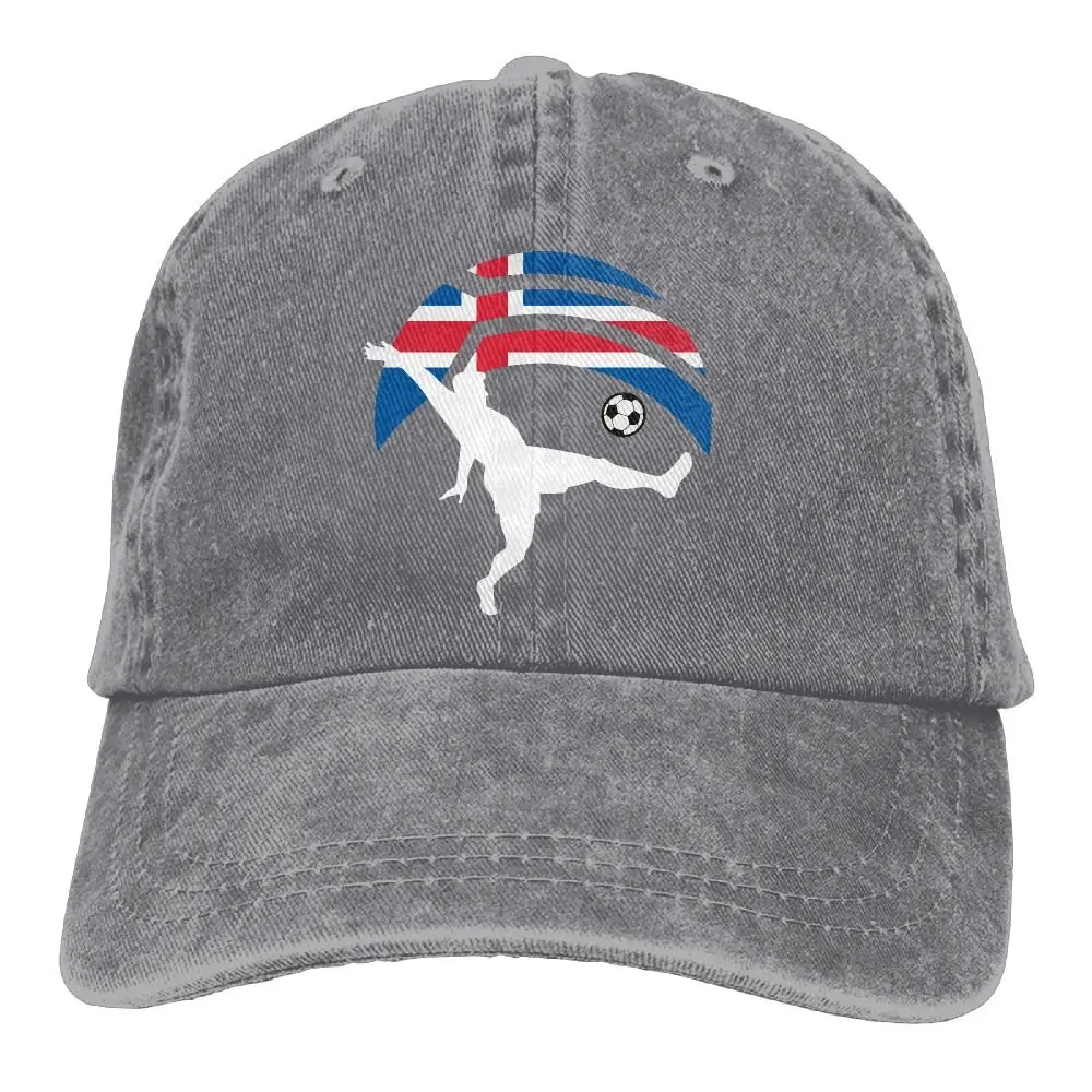 TSDFCDenim бейсбольная кепка, футболист, пинающий мяч, флаг Исландии, Женская Бейсболка, Потертая джинсовая кепка