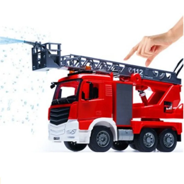 

Double e Manual Fire Truck E227 Inertia Engineering Vehicle Large Size Will Water Spouting of Fire Truck Model Children Aerial L
