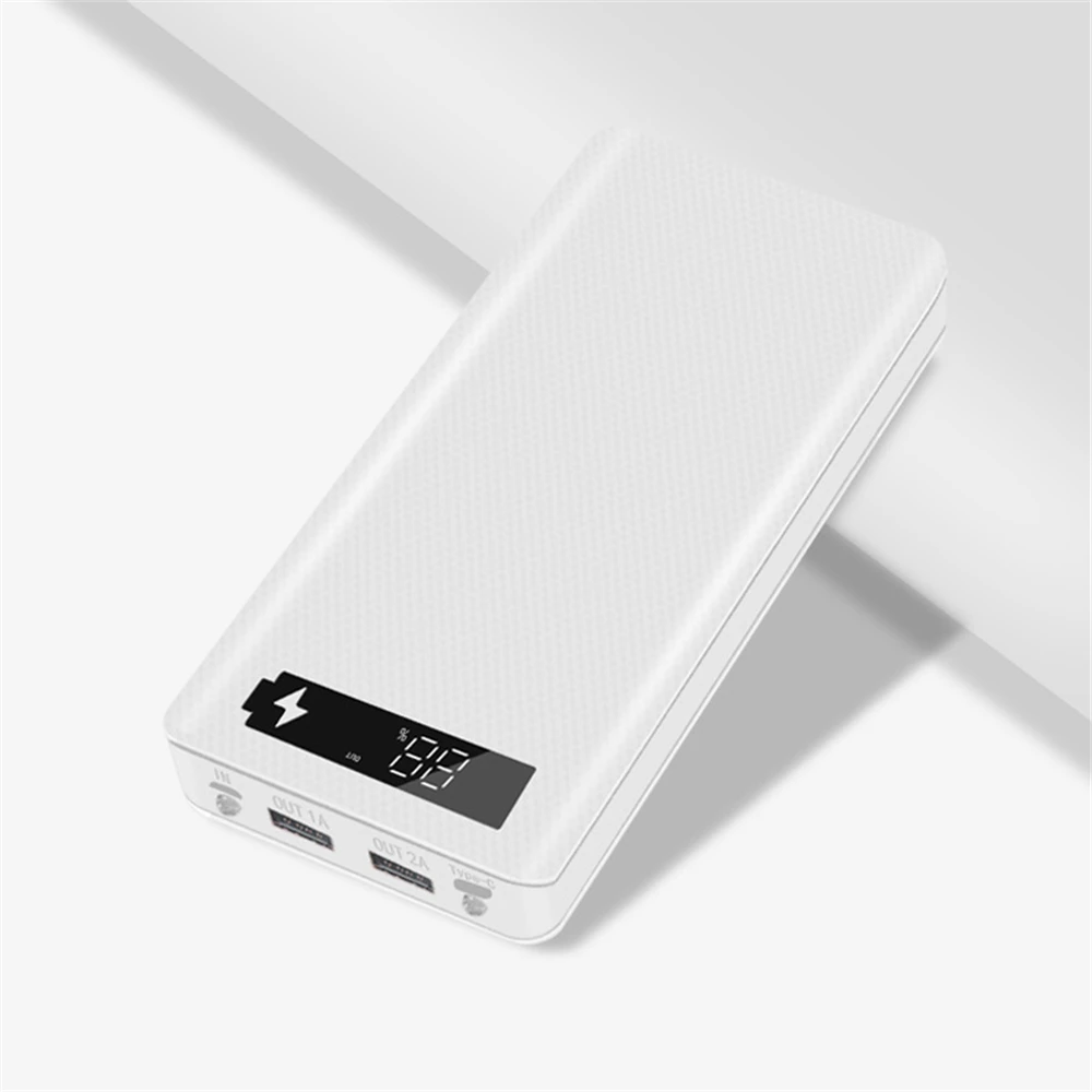 LEORY power Bank type C USB зарядное устройство для мобильного телефона 8*18650 5 в двойной USB DIY чехол для iPhone 8Plus XS huawei P30