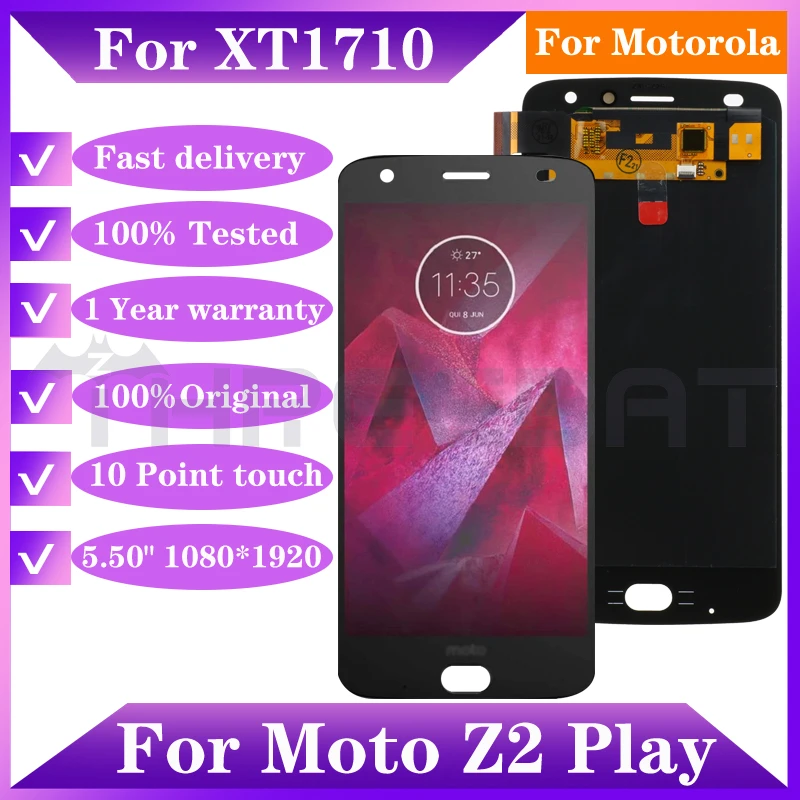 Original 5.50" Super Amoled Lcd For Motorola Moto Z2 Play Xt1710 Lcd  Display Touch Screen Digitizer Assembly Replacement - Mobile Phone Lcd  Screens - AliExpress