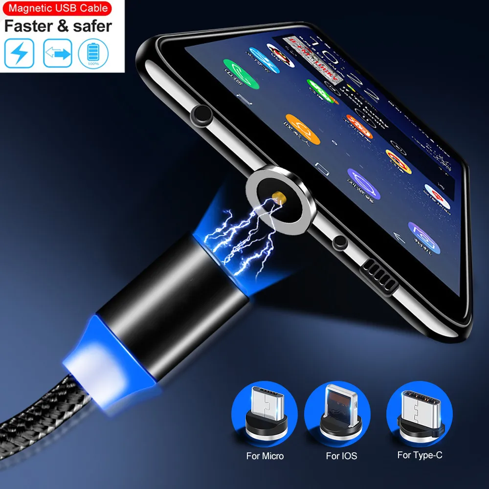 Магнитный кабель Micro USB для iPhone Samsung Android магнитное зарядное устройство быстрой