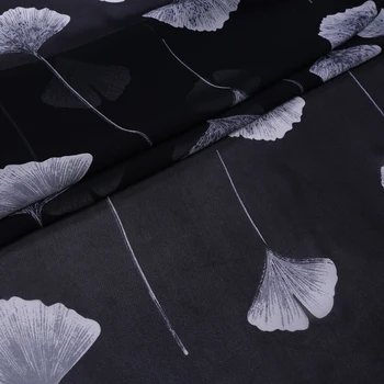 

spring summer new silk ginkgo leaf printing georgette fabric