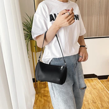 

Women Solid Color Handbags Ladies Classic Texture Creative Design Chic PU Leather Female Daily Totes Shoulder Bag