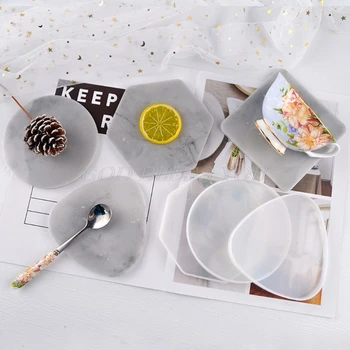 

Irregular Coasters Epoxy Resin Mold Silicone Tray Fluids Artist Mold Tea Mat Make Your Own Tray Coaster Resin Mold Kit