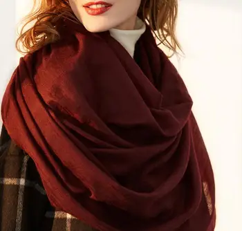 

New Winter 100�shmere Bogeda Scarf Women 200s Worsted Yarn Extra Thin Pashmina Wine Lady High Quality Free Shipping
