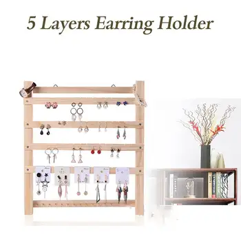 

Wood Earring Stand Jewelry Packaging Display Necklace Display Rack Holder Organizer Storage Rack Wood Non-Skid Ring Rack
