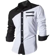 Jeansian мужские повседневные рубашки модные дизайнерские Стильные приталенные с длинным рукавом Z015 White2