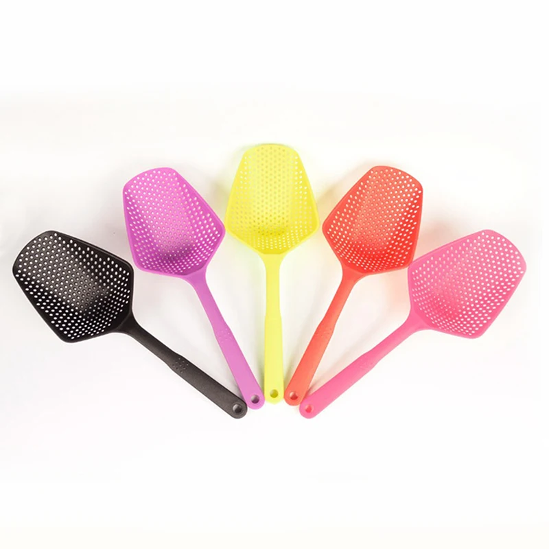 

colorful Drain Scoop Colander Water Scoop Noodles Forks Cooking Shovels Pasta Filter Spoon Food Cooking Kitchen Tools accessorie