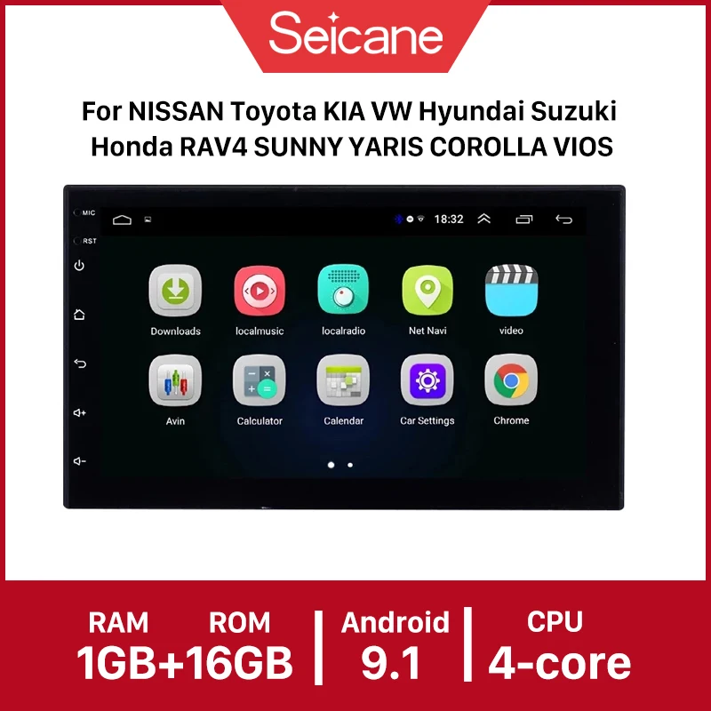 Автомагнитола Seicane 2DIN Android 9 1 7 дюймов для NISSAN TOYOTA KIA VW Hyundai Suzuki Honda RAV4 SUNNY YARIS COROLLA