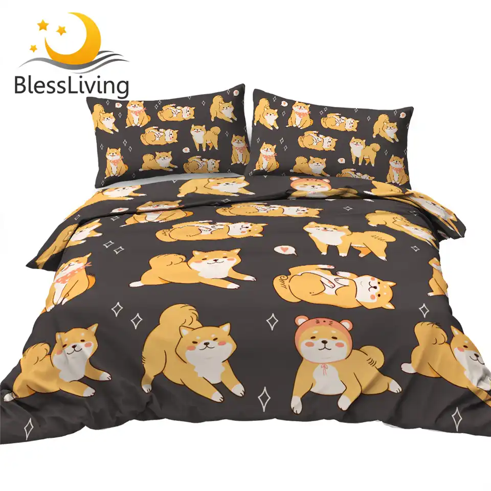 Blessliving Shiba Inu Set Di Biancheria Da Letto Cane Kawaii Casa Letto Set Per I Bambini Copripiumino Animale Del Fumetto Di Stampa Divertente Biancheria Da Letto Queen 3pcs Completi Letto Aliexpress