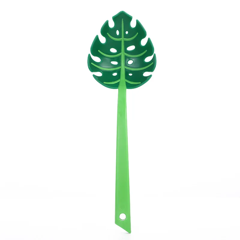 Kitchen tools Green leaf shaped noodle spoon leaf slotted spoon to keep vegetable noodles small tools plastic strainer