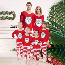 Семейные рождественские пижамные комплекты одежда для сна с принтом Санта-Клауса для мамы, папы и меня Домашняя одежда Одежда для всей семьи