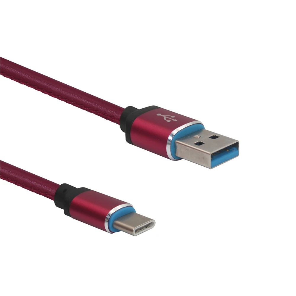 Mini Smile 3.4A Быстрый зарядный кожаный кабель type-C для зарядки Usb с высокоскоростной передачей данных 100 см