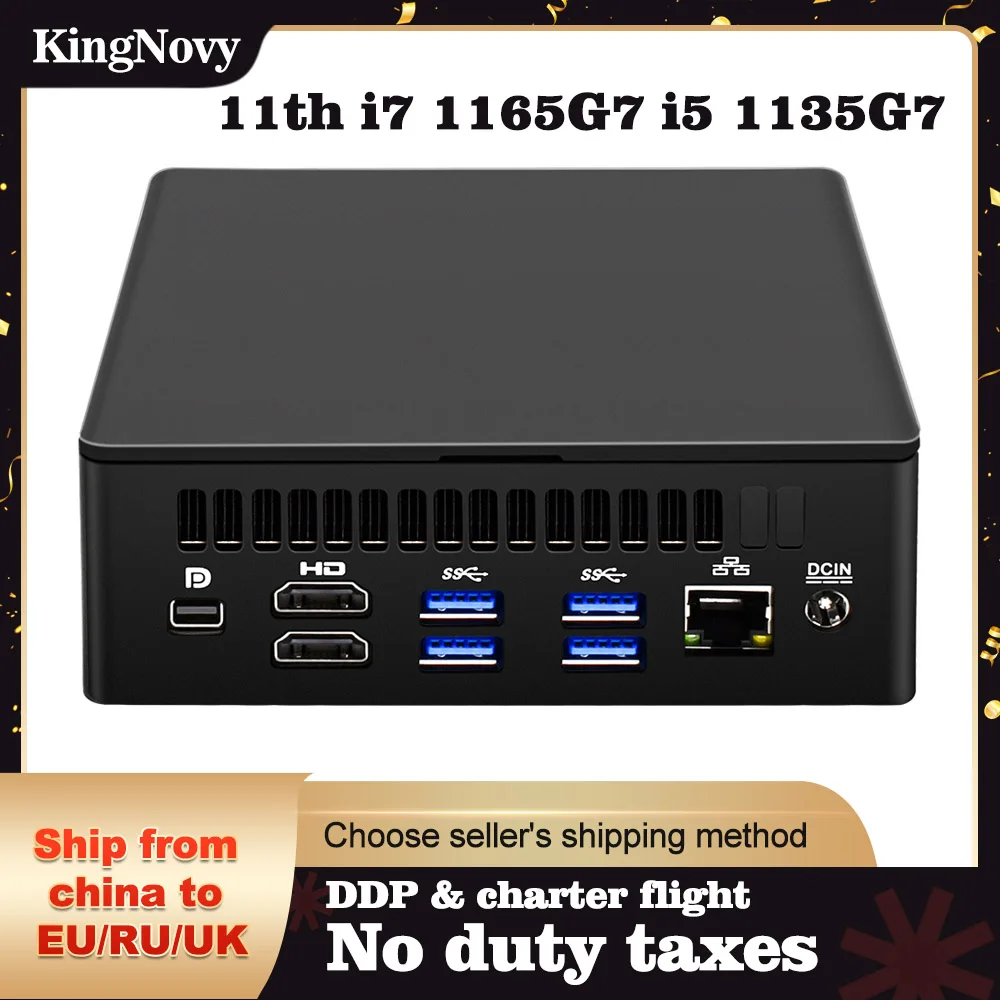 KingNovy NUC Мини ПК i7 1165G7 i5 1135G7 i3 1115G4 Thunderbolt 4 Windows 11 2 * DDR4 NVMe SSD игровой компьютер HDMI DP 8K HD |