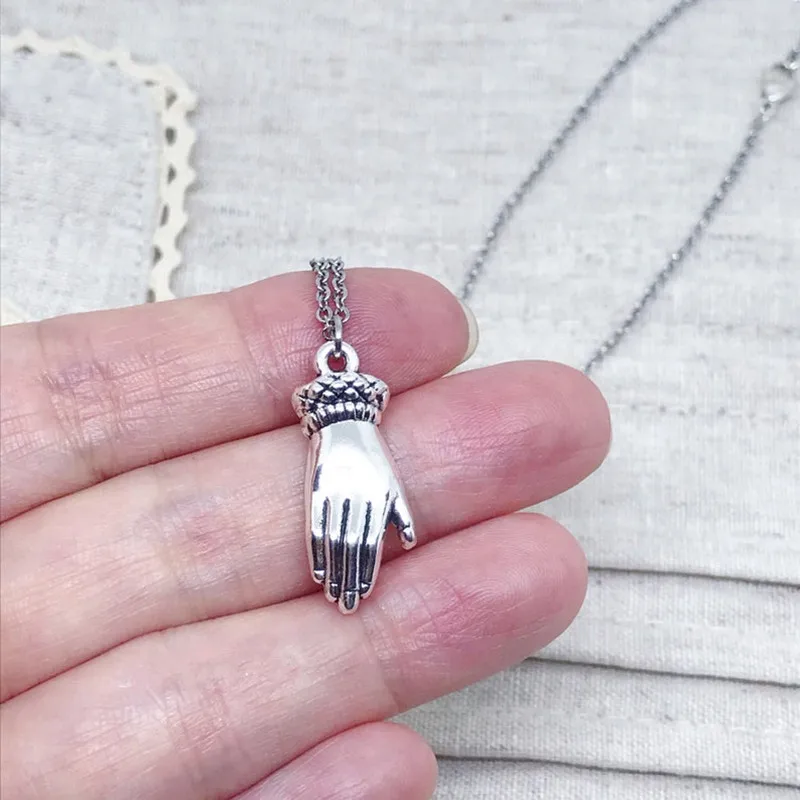 Victorian Mourning Hand Necklace 