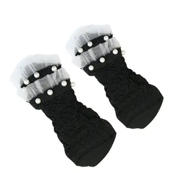 

Women Transparent Socks Ultrathin Glass Silky Faux Pearl Short Ankle Socks Shiny 24BC