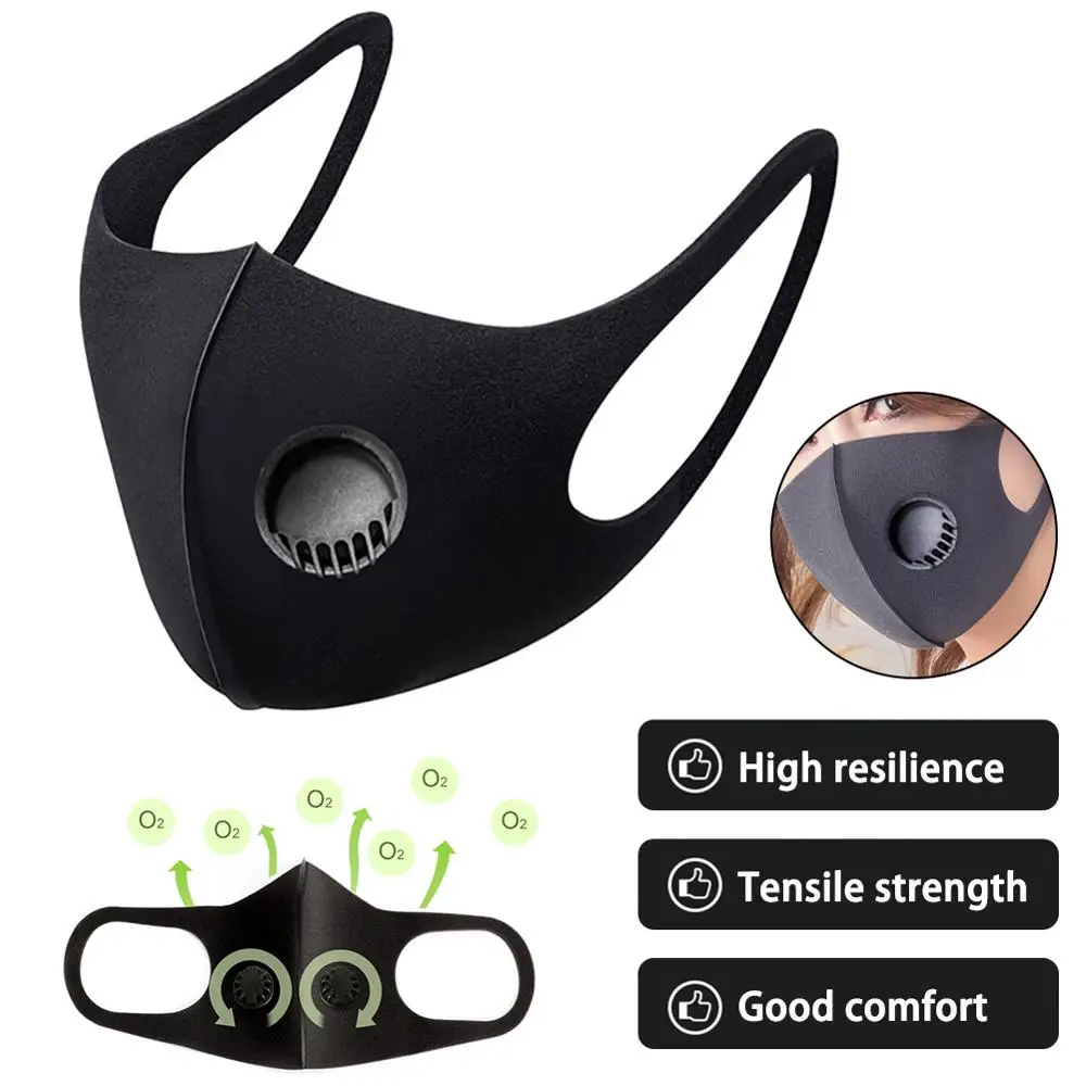 

Reusable Masks for Men and Women Universal Sponge Dust-proof PM2.5 with Breathing Valve Washable