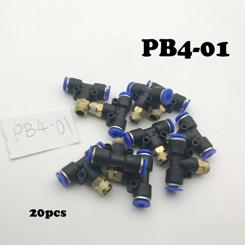 20 Pcs/Lot PB4-01 compressor fittings Pneumatic Fittings tube 4mm thread 1/8" Wholesale | Обустройство дома