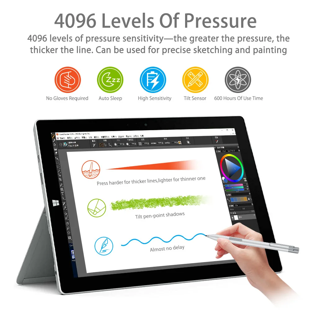 4096 Stylus Pen for Microsoft Surfac Go Pro7/6/5/4/3/Book Go