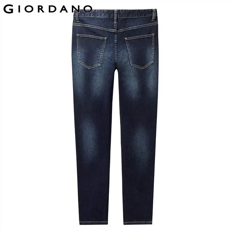 Giordano мужские джинсы со средней талией облегающие джинсовые брюки эффект усов эластичные джинсы мужские 01119068