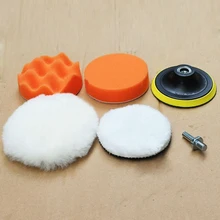 

5Pcs 5 Inch Car Polishing Disc Kit Auto Polishing Pad Buffing Waxing Sponge Wool Wheel For Car Polisher Drill Adapter