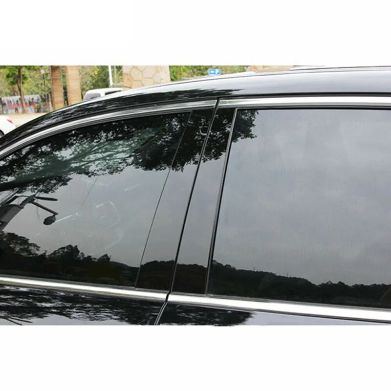 

6Pcs Mirror Effect Window Center Pillar Cover Trim For Honda Accord 2013-2017 PC Plastic Black Window Trim Cover