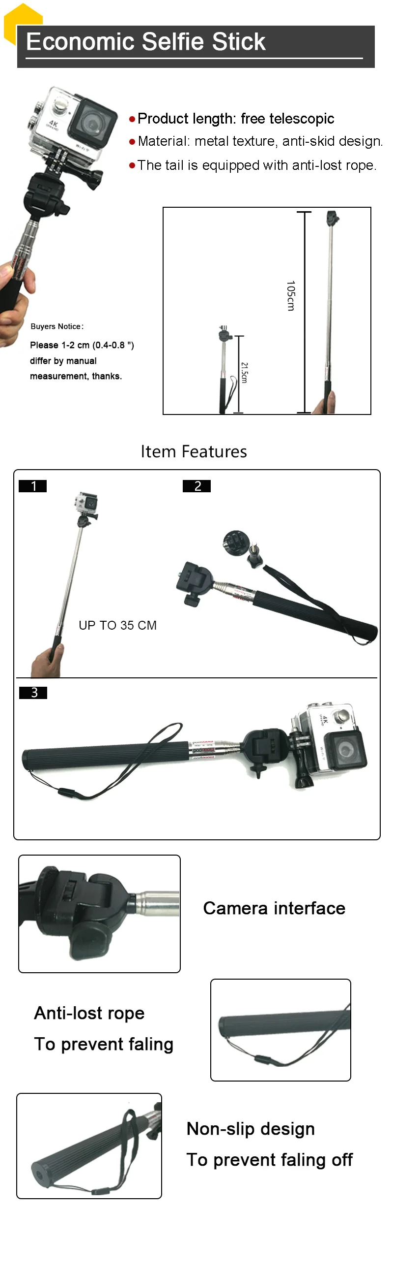 Action Camera Accessories Tripod Monopod Wrist Strap Chest Strap Head Strap Mount for GoPro Hero 7 6 5 Xiaomi Yi 4K Sjcam