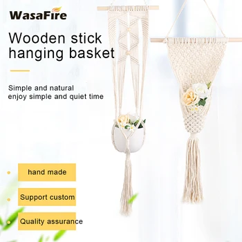 

Macrame Plant Hangers Cotton Handmade Indoor Wall Hanging Planter Plant Holder For Decorating Balcony Garden